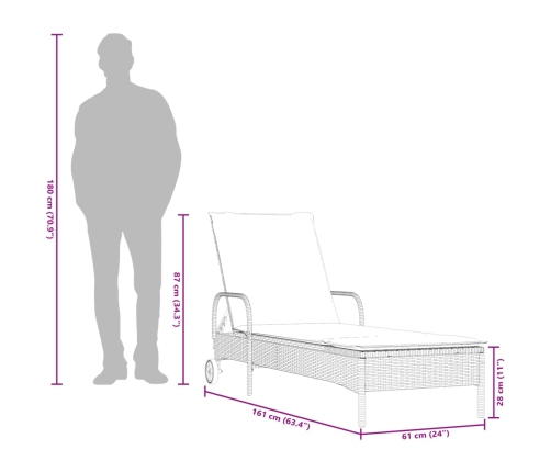 vidaXL sauļošanās zviļņi, ar matračiem, 2 gab., brūna PE rotangpalma