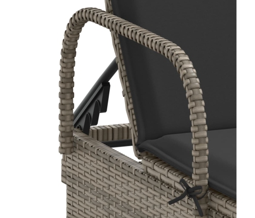 Sauļošanās Zviļņi Ar Matračiem 2Gab Gaiši Pelēka Pe Rotangpalma Vidaxl