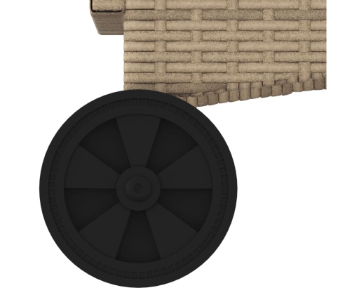 vidaXL sauļošanās zviļņi ar matračiem, 2 gab., bēša PE rotangpalma