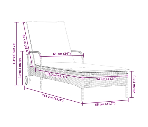 vidaXL sauļošanās zviļņi ar matračiem, 2 gab., bēša PE rotangpalma