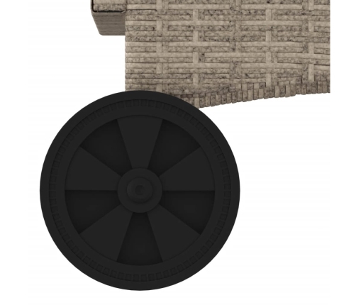 vidaXL sauļošanās zviļņi 2gab ar matračiem gaiši pelēka PE rotangpalma