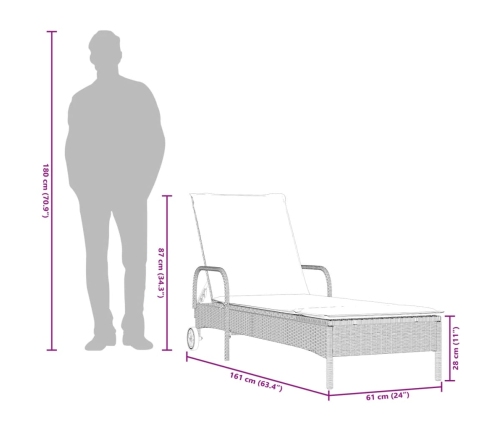 vidaXL sauļošanās zviļņi 2gab ar matračiem gaiši pelēka PE rotangpalma