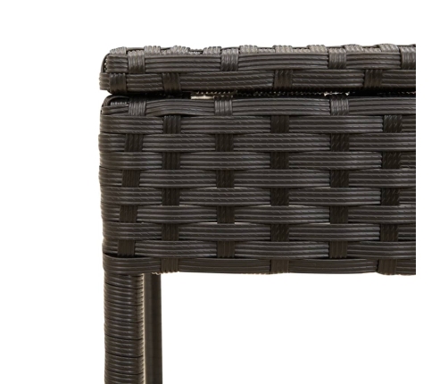 vidaXL sauļošanās zviļņi 2 gab., ar jumtiņiem un galdu, PE rotangpalma