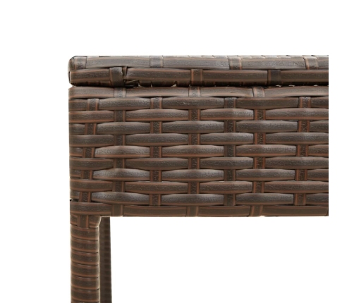 vidaXL sauļošanās zviļņi 2 gab., ar jumtiņiem un galdu, PE rotangpalma