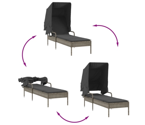 Sauļošanās Zviļņi 2 Gab., Ar Jumtiņiem Un Galdu, Pe Rotangpalma Vidaxl