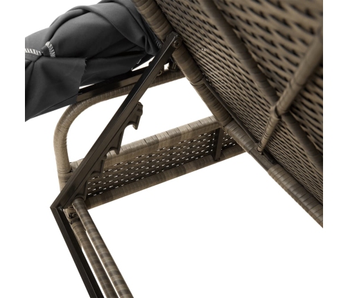 Sauļošanās Zviļņi 2 Gab., Ar Jumtiņiem Un Galdu, Pe Rotangpalma Vidaxl