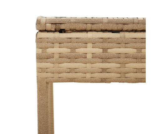 vidaXL sauļošanās zviļņi 2 gab., ar jumtiņiem un galdu, PE rotangpalma