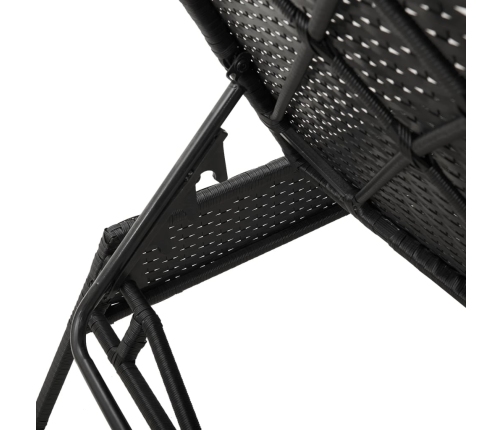 Sauļošanās Zviļņi Ar Matračiem, 2 Gab., Melna Pe Rotangpalma Vidaxl