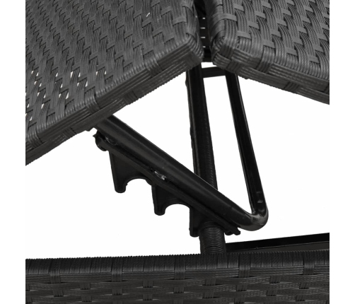 Sauļošanās Zviļņi Ar Matračiem, 2 Gab., Melna Pe Rotangpalma Vidaxl