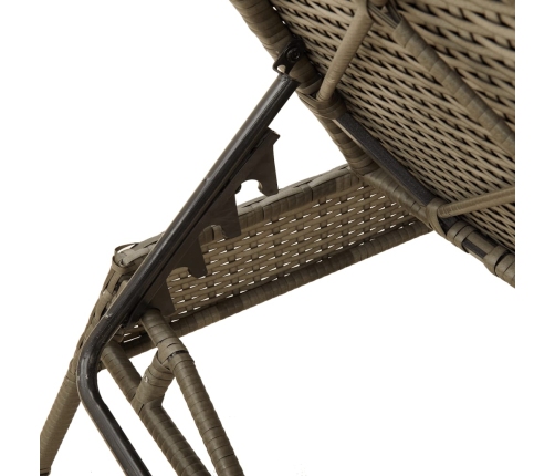 vidaXL sauļošanās zviļņi ar matračiem 2gab gaiši pelēka PE rotangpalma