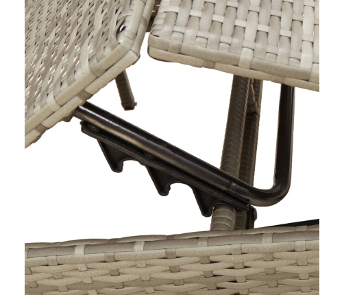 vidaXL sauļošanās zviļņi ar matračiem 2gab gaiši pelēka PE rotangpalma