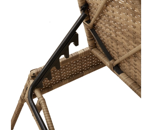 vidaXL sauļošanās zviļņi ar matračiem, 2 gab., bēša PE rotangpalma