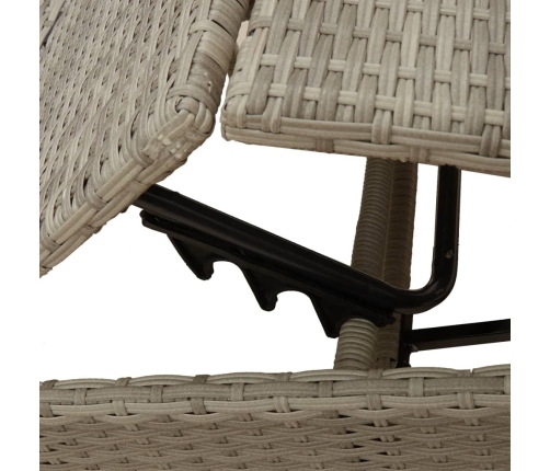 vidaXL sauļošanās zviļņi 2gab ar matračiem gaiši pelēka PE rotangpalma