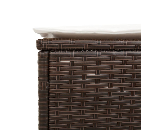 vidaXL sauļošanās zviļņi, ar matračiem, 2 gab., brūna PE rotangpalma