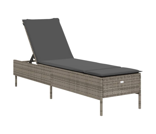 vidaXL sauļošanās zviļņi ar matračiem 2gab gaiši pelēka PE rotangpalma