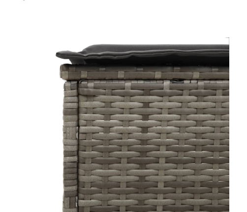 vidaXL sauļošanās zviļņi ar matračiem 2gab gaiši pelēka PE rotangpalma