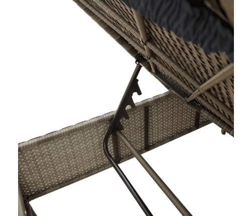 vidaXL sauļošanās zviļņi ar matračiem 2gab gaiši pelēka PE rotangpalma