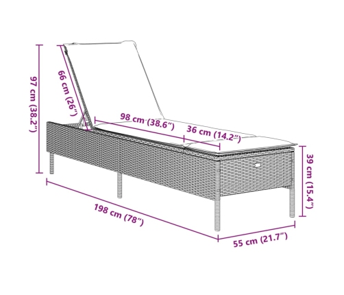 vidaXL sauļošanās zviļņi ar matračiem 2gab gaiši pelēka PE rotangpalma