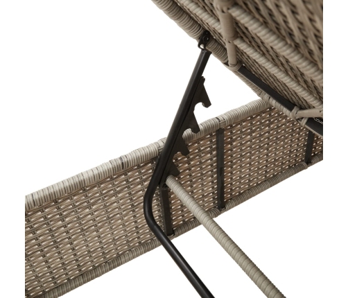 Sauļošanās Zviļņi 2Gab Ar Matračiem Gaiši Pelēka Pe Rotangpalma Vidaxl