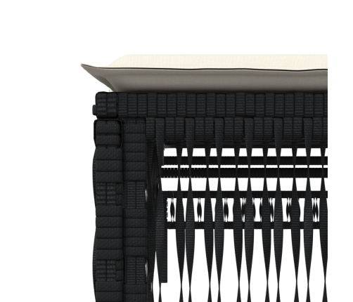 vidaXL sauļošanās zviļņi ar matračiem, 2 gab., melna PE rotangpalma