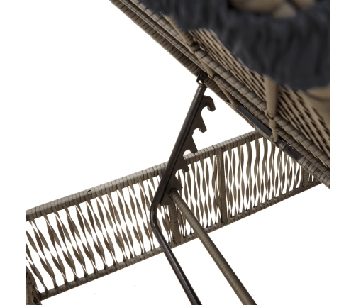 vidaXL sauļošanās zviļņi ar matračiem 2gab gaiši pelēka PE rotangpalma