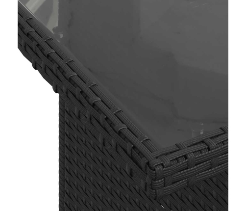 vidaXL 10-daļīgs dārza dīvāna komplekts, matrači, melna PE rotangpalma