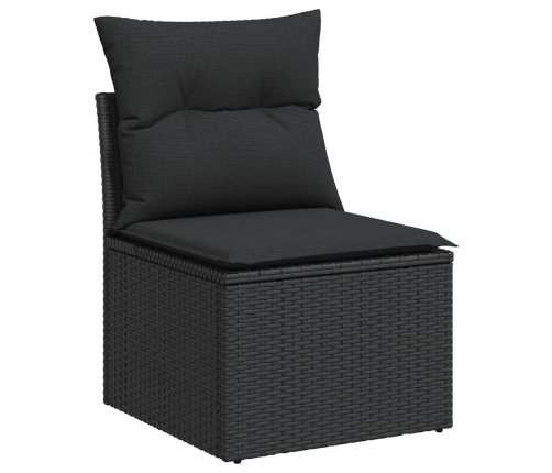 10-Daļīgs Dārza Dīvāna Komplekts, Matrači, Melna Pe Rotangpalma Vidaxl