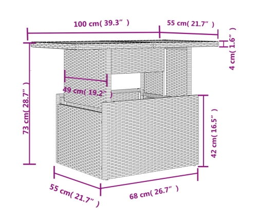 10-Daļīgs Dārza Dīvāna Komplekts Ar Matračiem, Pelēks Pe Pinums Vidaxl