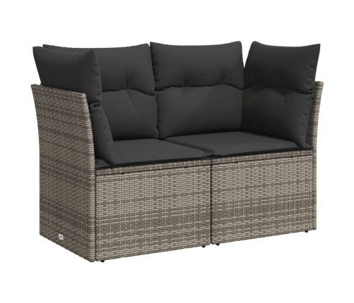 10-Daļīgs Dārza Dīvāna Komplekts Ar Matračiem, Pelēks Pe Pinums Vidaxl