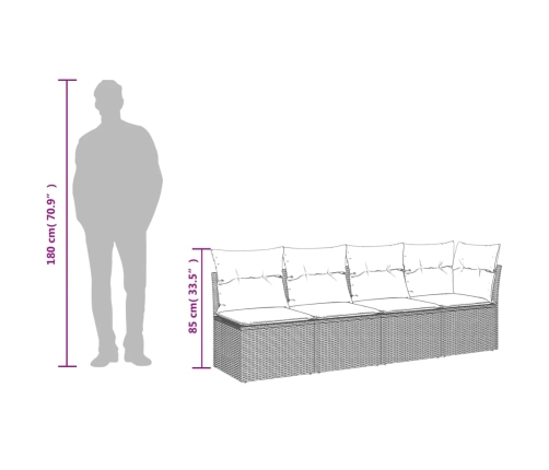 vidaXL 11-daļīgs dārza dīvāna komplekts ar matračiem, pelēks PE pinums