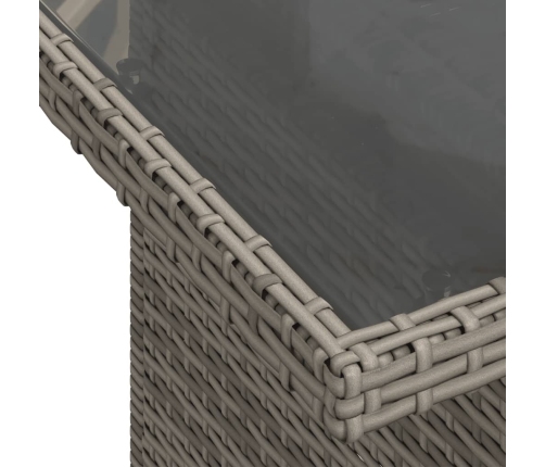 vidaXL 11-daļīgs dārza dīvāna komplekts ar matračiem, pelēks PE pinums