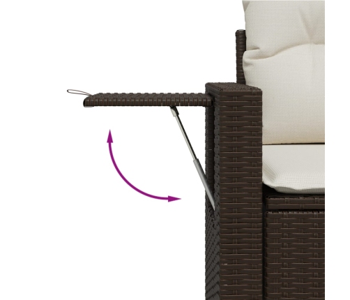 10-Daļīgs Dārza Dīvāna Komplekts, Matrači, Brūna Pe Rotangpalma Vidaxl