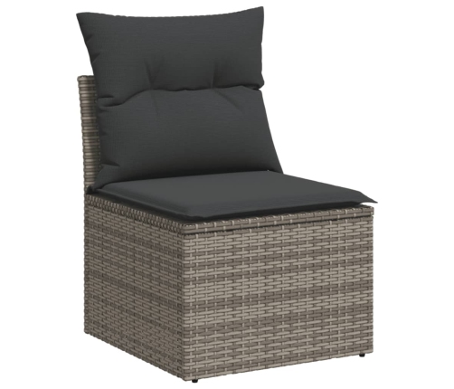 10-Daļīgs Dārza Dīvāna Komplekts Ar Matračiem, Pelēks Pe Pinums Vidaxl