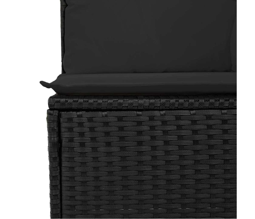 vidaXL 10-daļīgs dārza dīvāna komplekts, matrači, melna PE rotangpalma