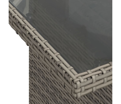 vidaXL 10-daļīgs dārza dīvāna komplekts ar matračiem, pelēks PE pinums