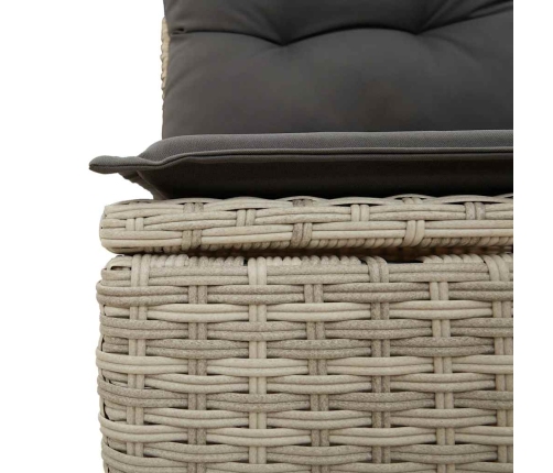 vidaXL 10-daļīgs dārza dīvāna komplekts ar matračiem, pelēka PE pinums