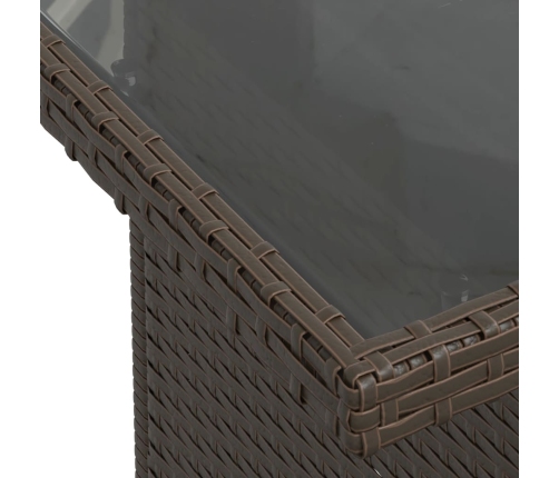 vidaXL 10-daļīgs dārza dīvāna komplekts, matrači, brūna PE rotangpalma