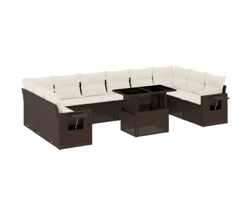 11-Daļīgs Dārza Dīvāna Komplekts, Matrači, Brūna Pe Rotangpalma Vidaxl