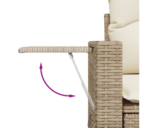 vidaXL 11-daļīgs dārza dīvāna komplekts, matrači, bēša PE rotangpalma