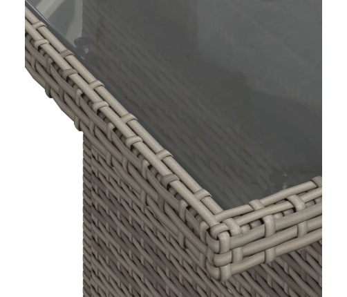 vidaXL 10-daļīgs dārza dīvāna komplekts ar matračiem, pelēks PE pinums