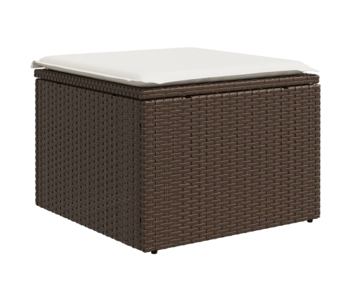 vidaXL 10-daļīgs dārza dīvāna komplekts, matrači, brūna PE rotangpalma