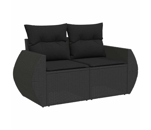 10-Daļīgs Dārza Dīvāna Komplekts, Matrači, Melna Pe Rotangpalma Vidaxl