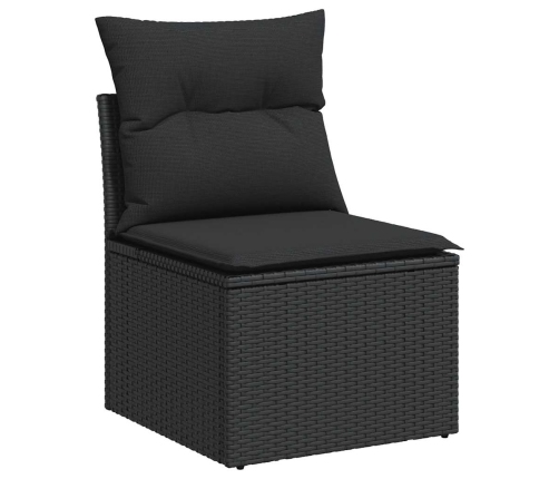 10-Daļīgs Dārza Dīvāna Komplekts, Matrači, Melna Pe Rotangpalma Vidaxl