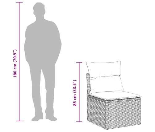 vidaXL 10-daļīgs dārza dīvāna komplekts, matrači, bēša PE rotangpalma