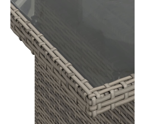 vidaXL 10-daļīgs dārza dīvāna komplekts ar matračiem, pelēks PE pinums