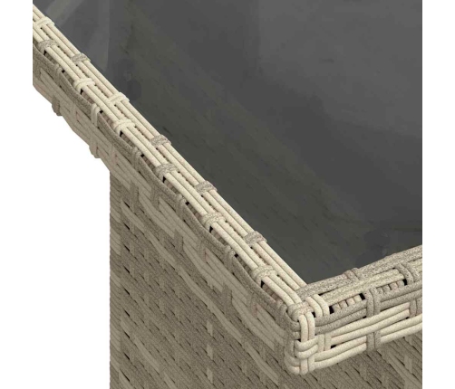 vidaXL 10-daļīgs dārza dīvāna komplekts ar matračiem, pelēka PE pinums