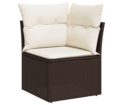 10-Daļīgs Dārza Dīvāna Komplekts, Matrači, Brūna Pe Rotangpalma Vidaxl