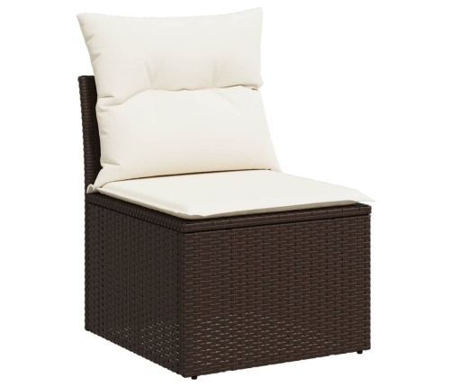 10-Daļīgs Dārza Dīvāna Komplekts, Matrači, Brūna Pe Rotangpalma Vidaxl