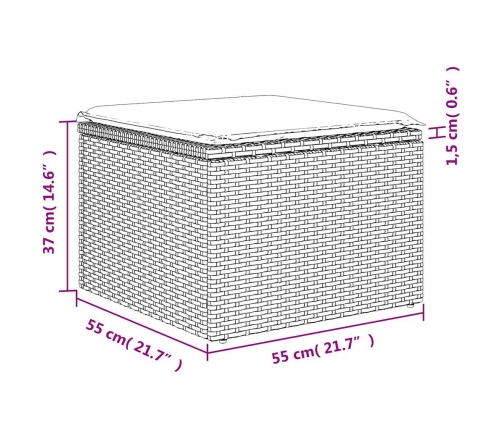 vidaXL 11-daļīgs dārza dīvāna komplekts, matrači, bēša PE rotangpalma