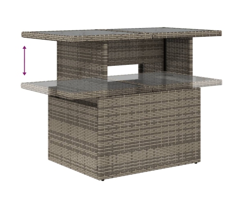 11-Daļīgs Dārza Dīvāna Komplekts Ar Matračiem, Pelēks Pe Pinums Vidaxl